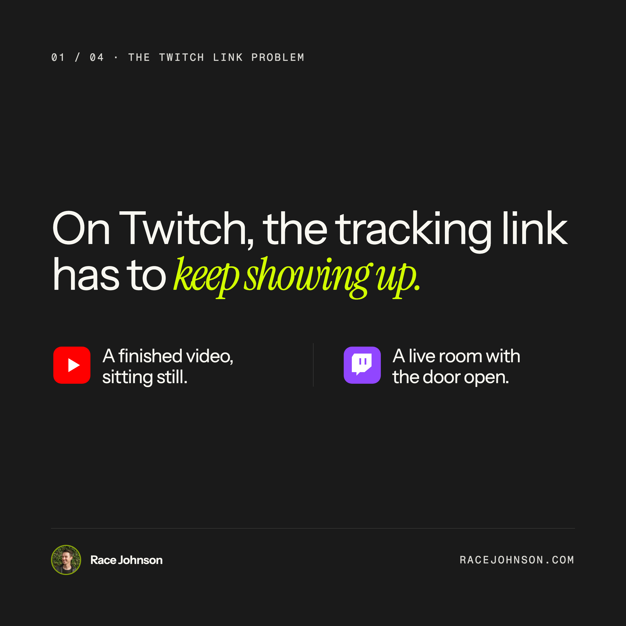 Twitch sponsorships need repeated link surfaces carousel slide 1